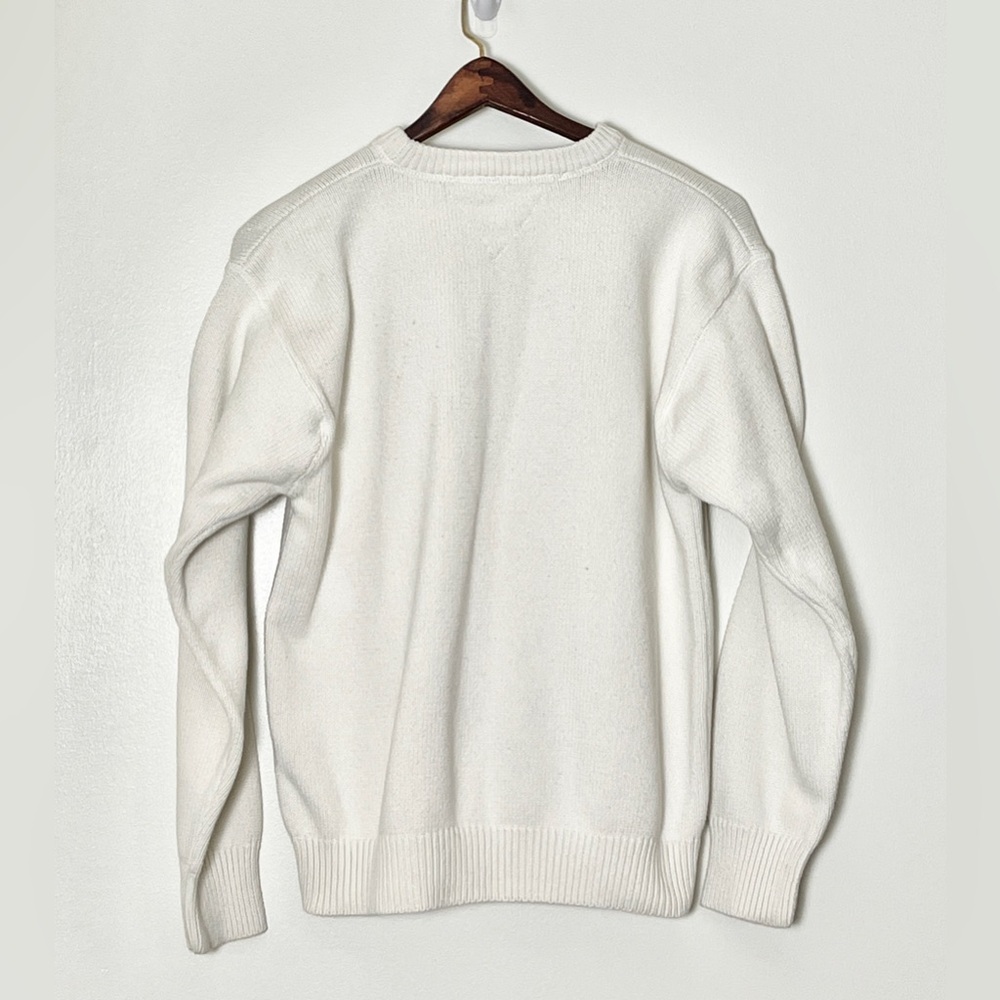 Tommy Hilfiger Crewneck Sweater Women’s XL White Crest Preppy Classic Heritage - Picture 3 of 5